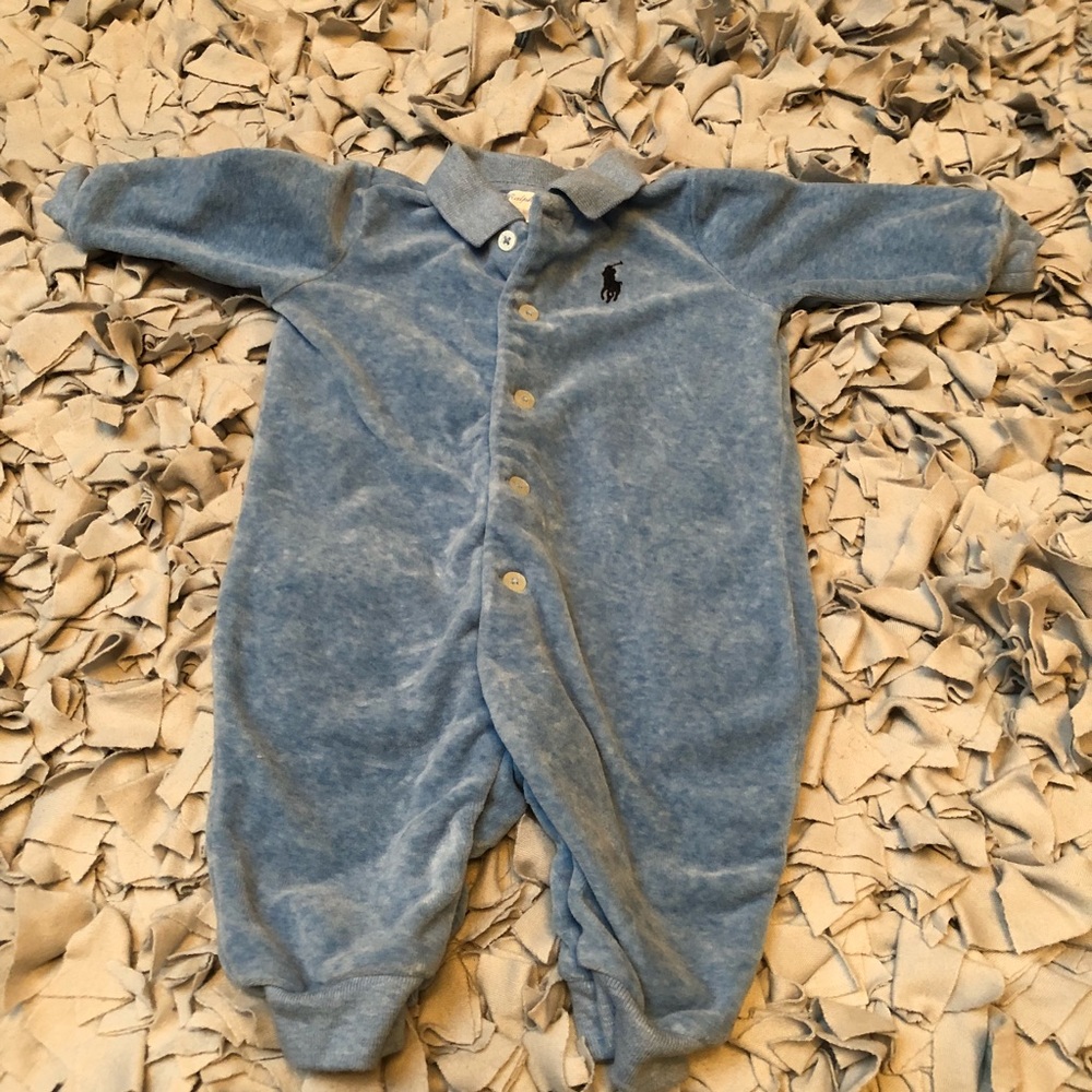 Light blue Ralph Lauren one piece velour